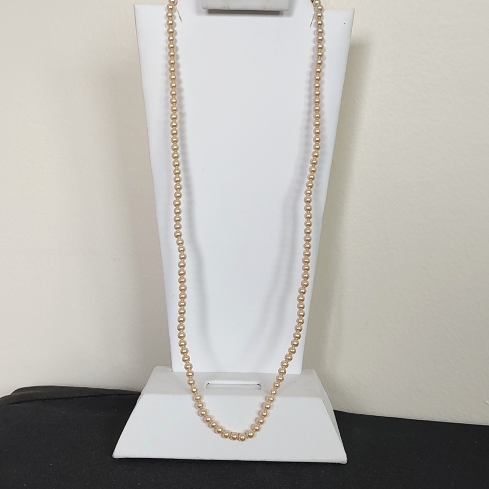 14k GF Pearls Vintage Genuine Classic Freshwater Pearl Necklace 20" - Picture 8 of 10